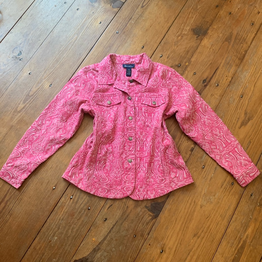 Denim & Co size large pink jacket